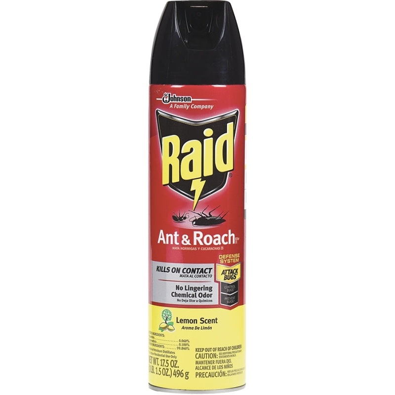 Raid 16479 Ant and Roach Killer, Liquid, Spray Application, 17.5 oz, Aerosol Can