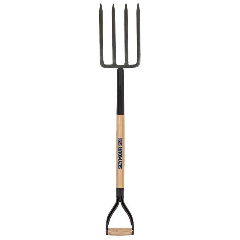Seymour 49077 Spading Fork, 8 in L Tines, 4-Tine, Steel Tine, Hardwood Handle, 29 in L Handle