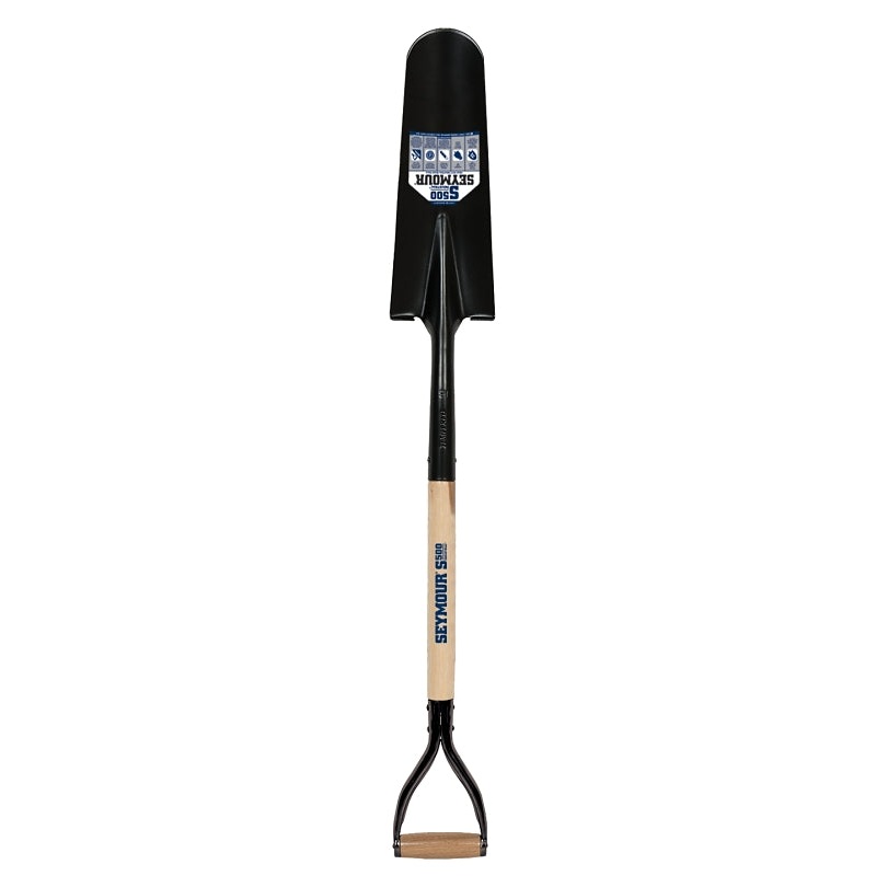 Seymour 49348 Drain Spade Shovel, Closed Back, 46 in OAL, 6 in W Blade, Steel Blade, Hardwood Handle, D-Shaped Handle