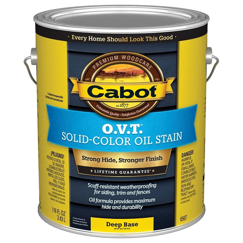 Cabot O.V.T. 140.0006507.007 Oil Stain, Flat, Deep Base, Liquid, 1 gal, Pack of 4