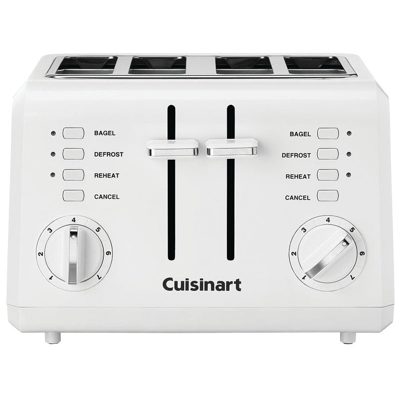Cuisinart CPT-142C Electric Toaster, 4 Slice/Hr, Manual Control, Plastic, White