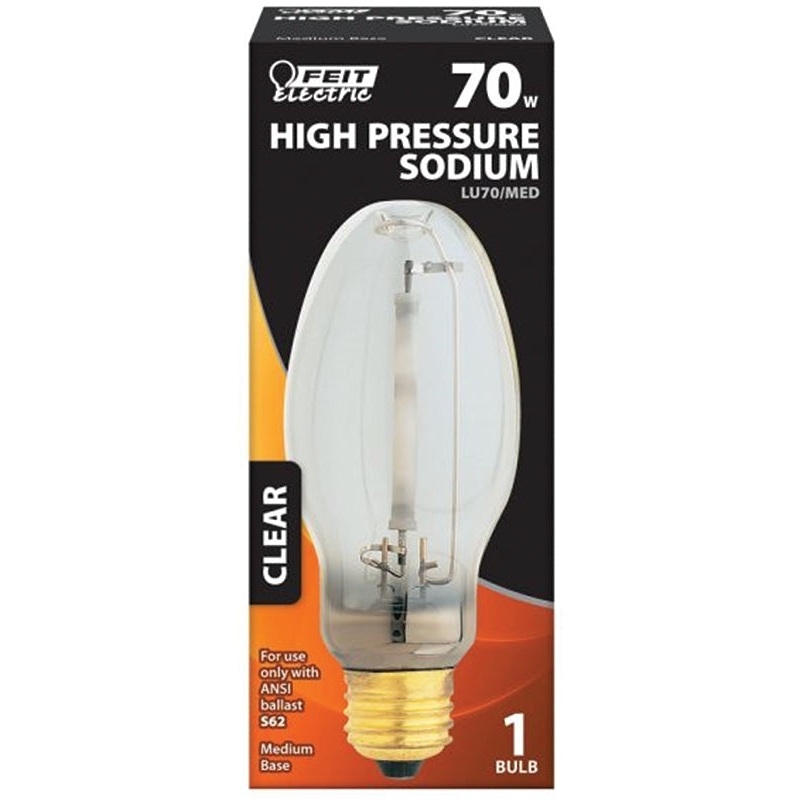 Feit Electric LU70/MED Lamp, 70 W, Medium E26 Lamp Base, 6000 Lumens, 2000 K Color Temp, 24,000 hr Average Life