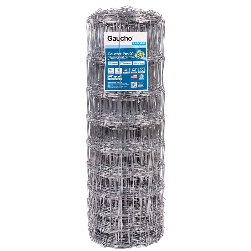 Gaucho Pro 118188 Field Fence, 330 ft L, 39 in H, 12-1/2 Gauge, Steel