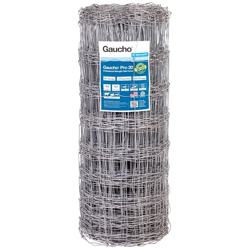 Gaucho Pro 118202 Field Fence, 330 ft L, 47 in H, 12-1/2 Gauge, Steel