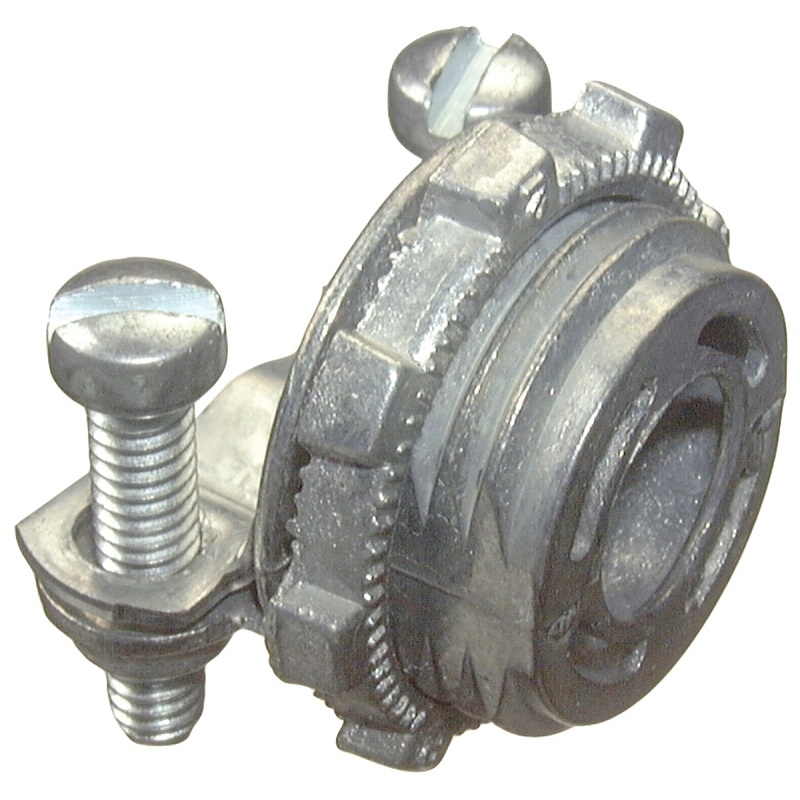 Halex 05703B Clamp Connector, 3/8 in, 1-3/16 in L, Zinc, 100/BX