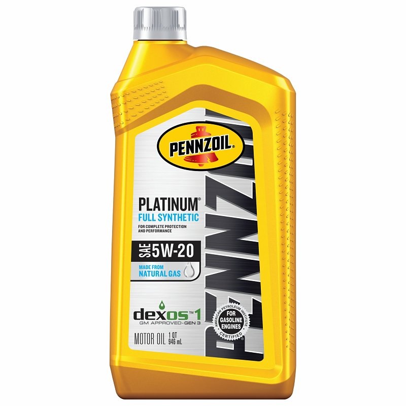 Pennzoil Platinum 550022686/5063684 Motor Oil, 5W-20, 1 qt Bottle, Pack of 6