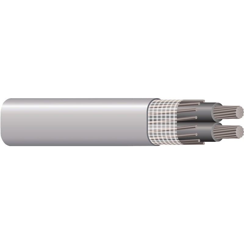 Southwire 4/ 4/0 4/0X100 Service Entrance Cable, Gray Sheath, 205 A, 3-Conductor, PVC Insulation