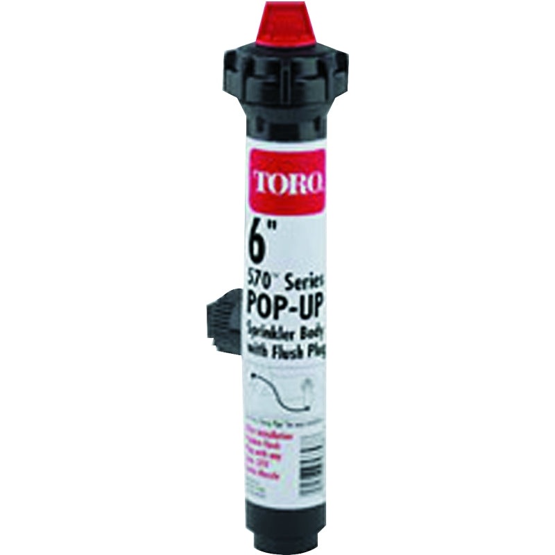 Toro 53822 Sprinkler Pop-Up Body, 1/2 in Connection, FNPT, 6 in H Pop-Up, 15 ft, ABS