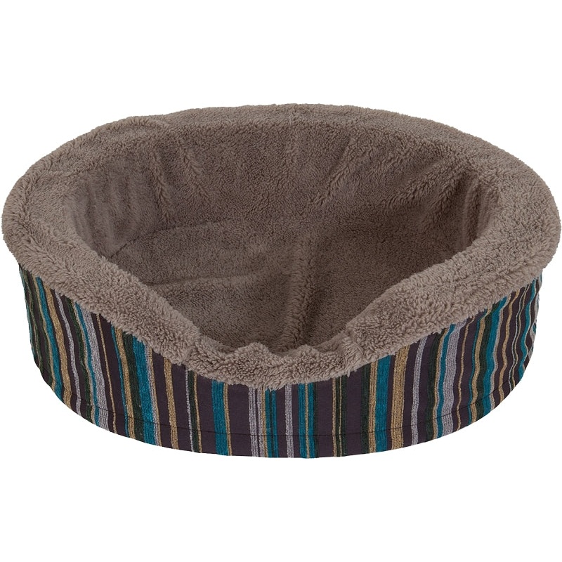 Aspenpet 27172 Pet Lounger, 18 in L, 14 in W, Oval, Twill Pattern, Orthopedic Polyurethane Foam Fill, Assorted