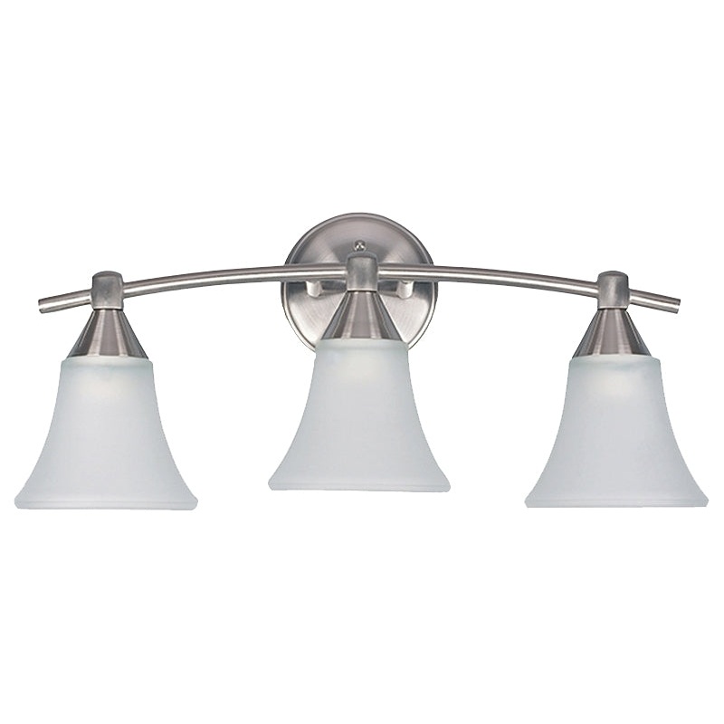 Canarm IVL221A03BPT Vanity Light, 100 W, 3-Lamp, A Lamp, Steel Fixture, Brushed Pewter Fixture