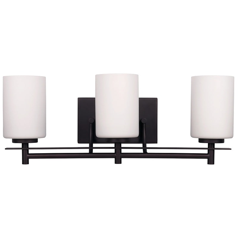Canarm IVL363A03ORB Vanity Light, Oil-Rubbed Bronze Fixture, 100 W, 3-Lamp, A Lamp, Steel Fixture