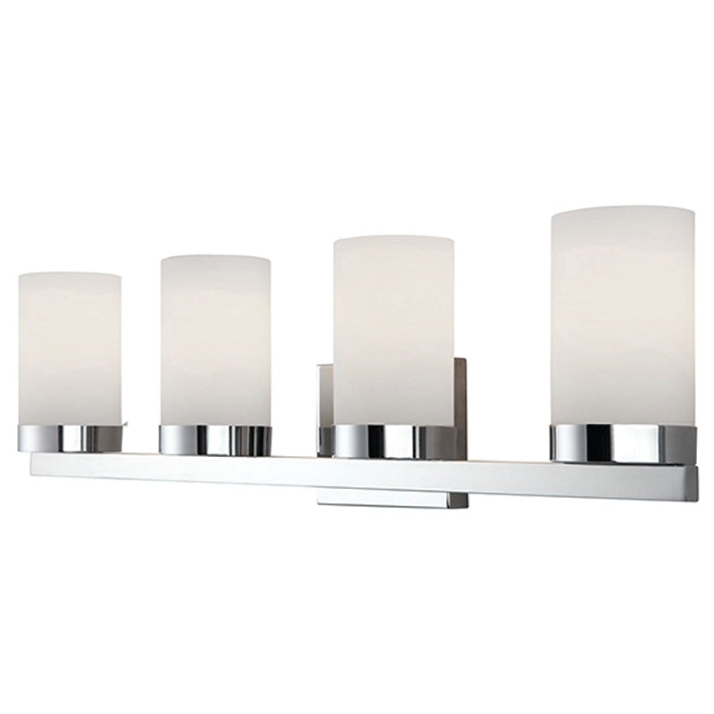 Canarm IVL429A04CH Vanity Light, 100 W, 4-Lamp, A Lamp, Steel Fixture, Chrome Fixture