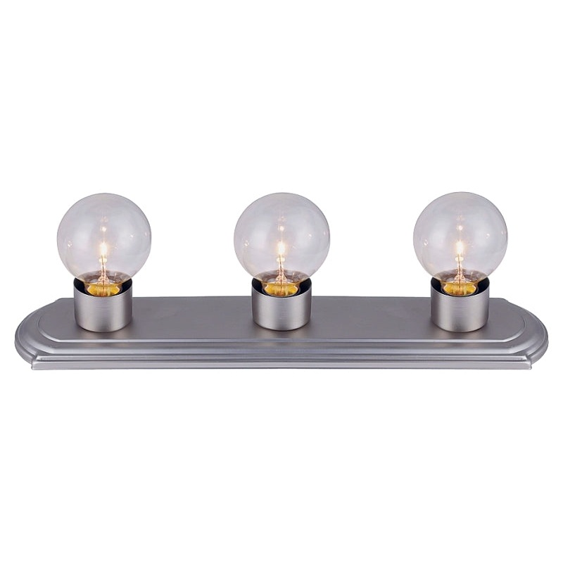 Canarm IVLBS13BPT Vanity Light, 60 W, 3-Lamp, G Lamp, Brushed Pewter Fixture