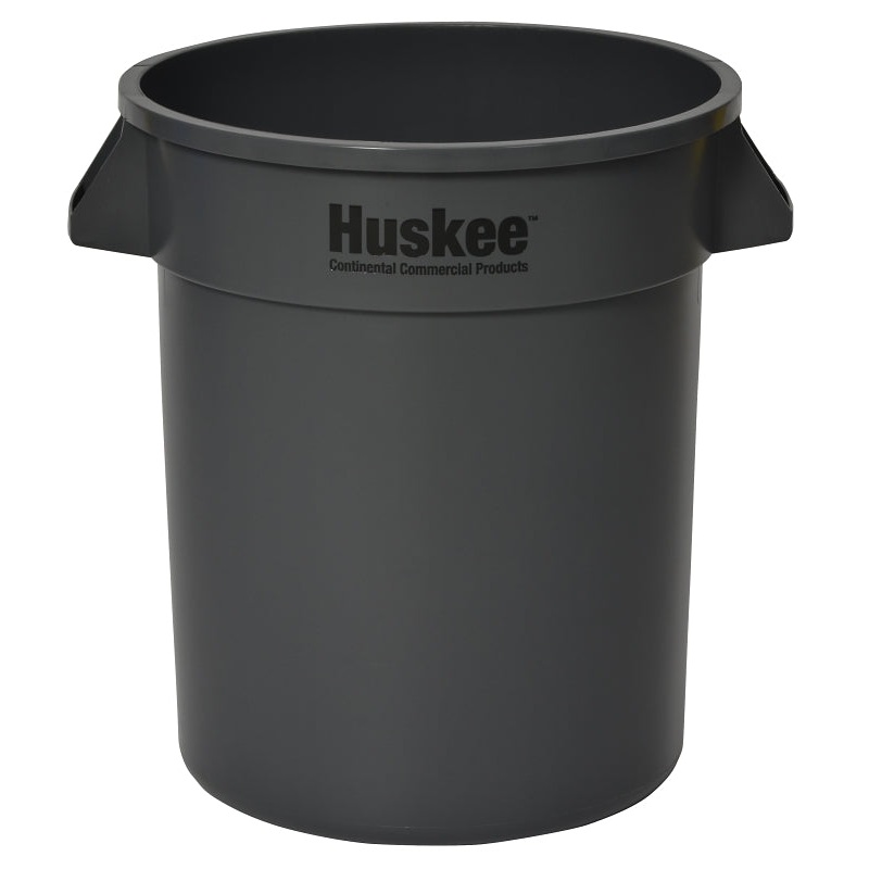 Continental Commercial 2000GY Trash Receptacle, 20 gal, Plastic, Gray