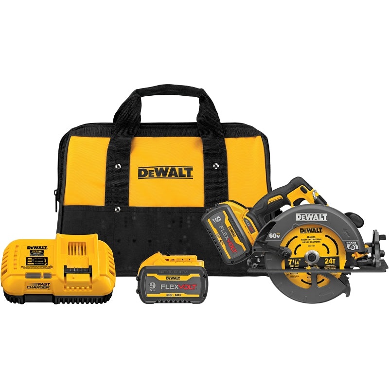 DEWALT DCS578X2 Series Brushless Circular Saw with Brake Kit, Battery Included, 60 V, 7-1/4 in Dia Blade