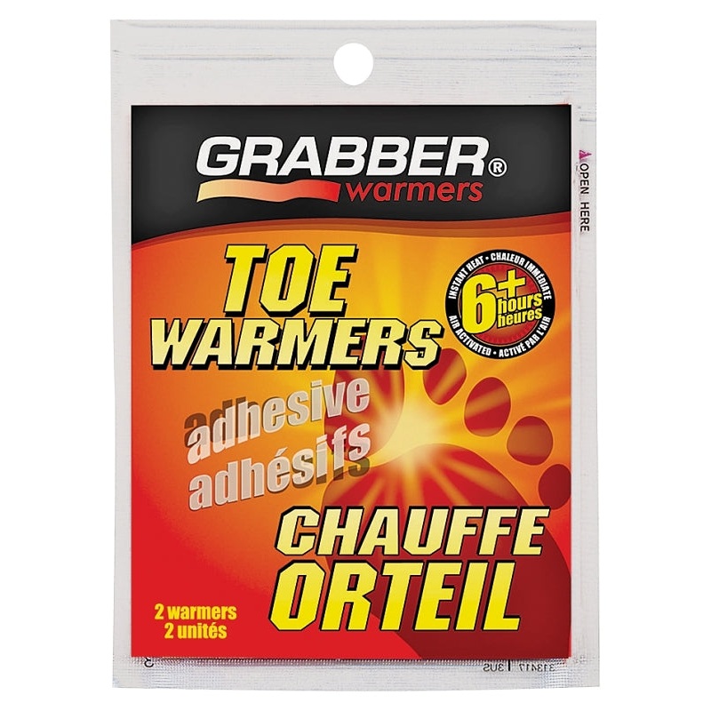 Grabber Warmers TWEF Adhesive Toe Warmer, Specifications: 100 deg F Average, 6 hr Continuous Warmth, 4 in L x 5-1/2 in H, Pack of 40