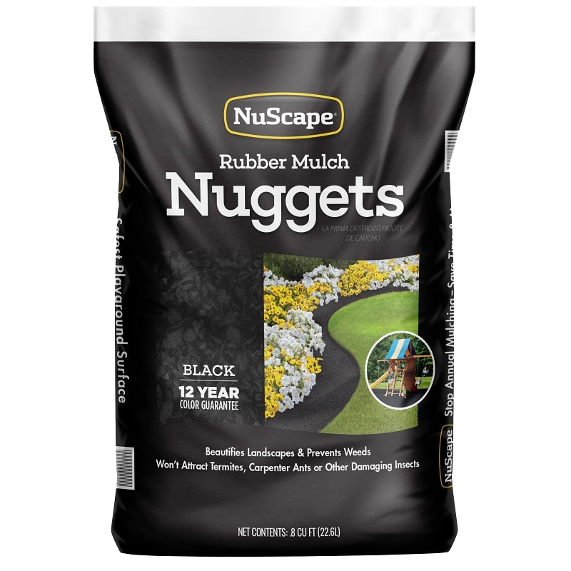 GroundSmart GSNG08BK72 Landscape Mulch, Rubber, Espresso Black, 0.8 cu-ft