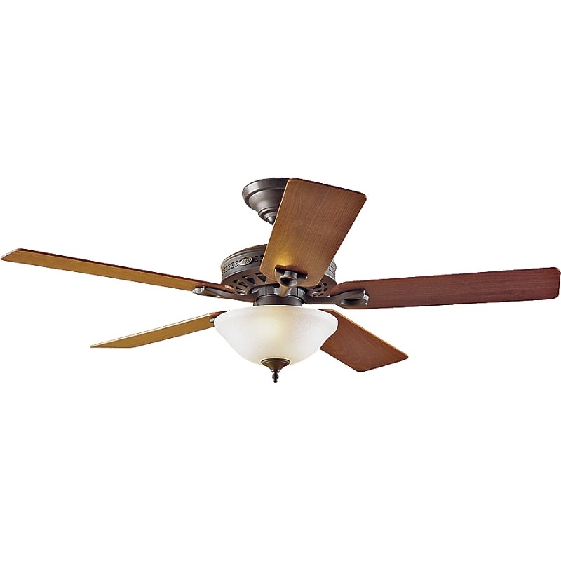 Hunter 53057/22459 Ceiling Fan, 4696 cfm Air, 5-Blade, Medium Oak/Walnut Blade, 3-Speed