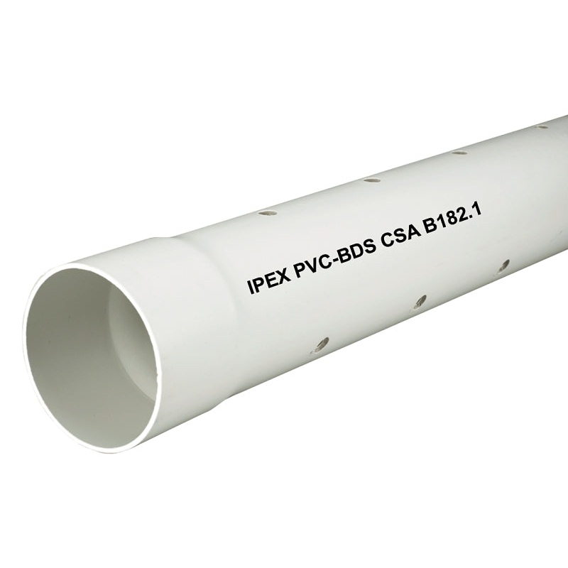 IPEX 4140 Sewer Pipe, 4 in, 10 ft L, PVC