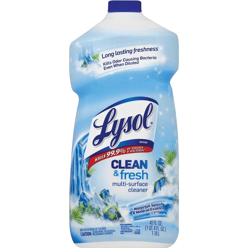 Lysol 1920078630 Cleaner, 40 oz Bottle, Liquid, Characteristic, Green