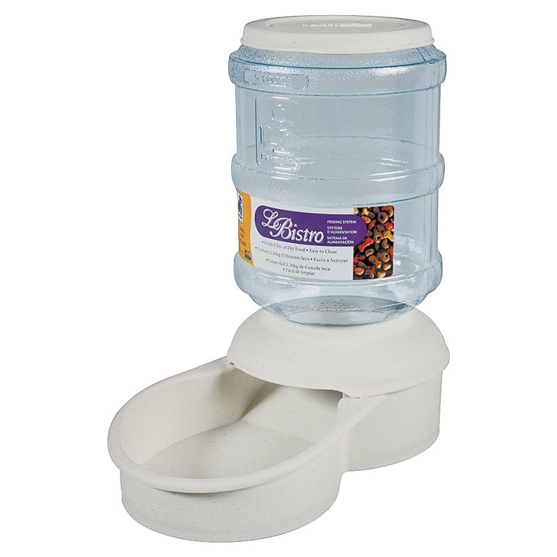 PetMate 24491 Replendish Pet Feeder, 5 lb Volume, Plastic, Grey/Clear