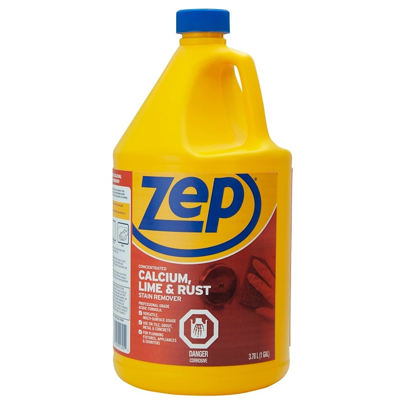 Zep ZUCAL128 Calcium/Lime/Rust Cleaner, 1 gal, Liquid, Light Yellow