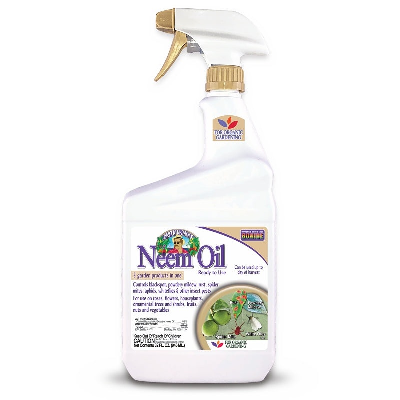 Bonide Captain Jack’s 022 Neem Oil, Liquid, Spray Application, 1 qt
