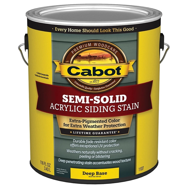 Cabot 1100 Series 140.0001107.007 Semi-Solid Siding Stain, Natural Flat, Liquid, 1 gal, Can, Pack of 4