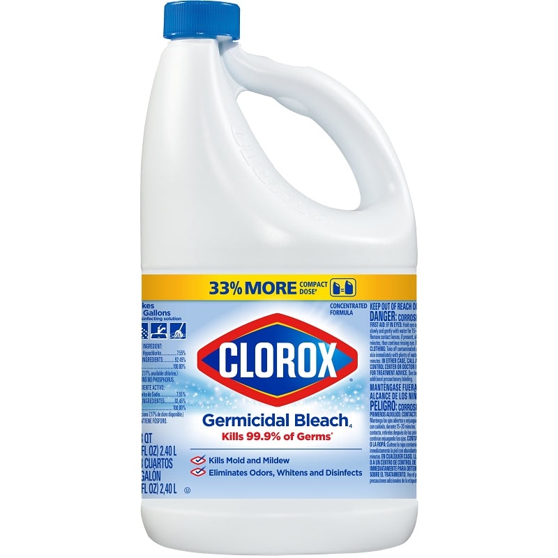 Clorox 32464 Germicidal Bleach, 81 oz, Liquid, Bleach, Pale Yellow, Pack of 6