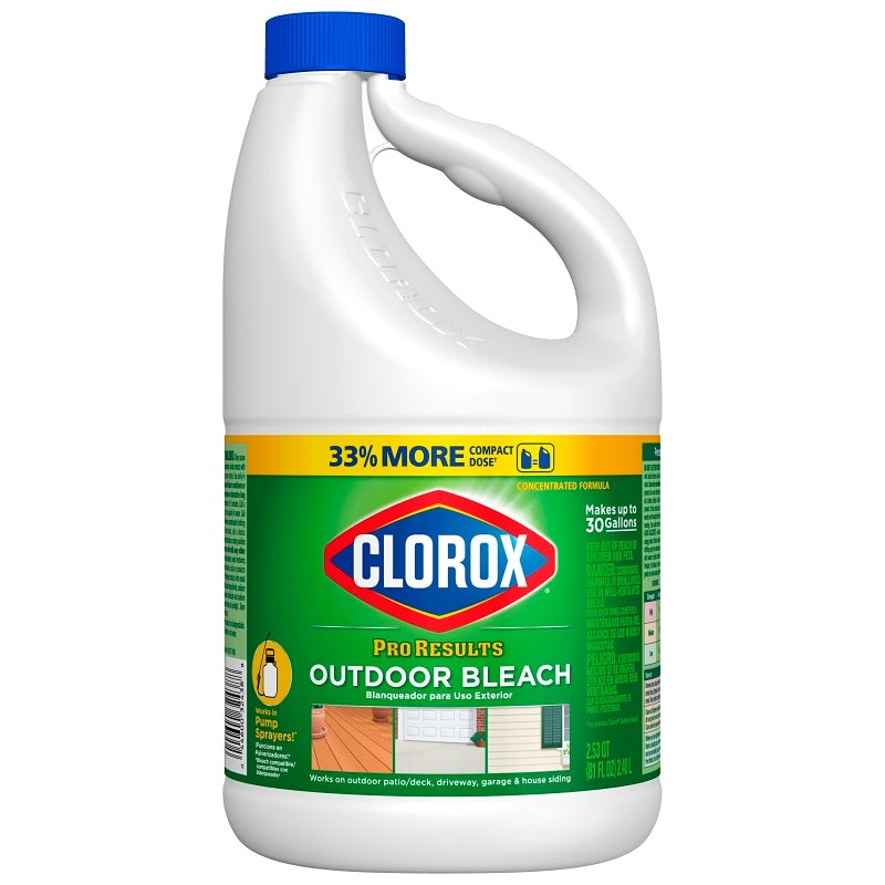 Clorox ProResults 32438 Outdoor Bleach, 81 oz, Liquid, Bleach, Pale Yellow, Pack of 6