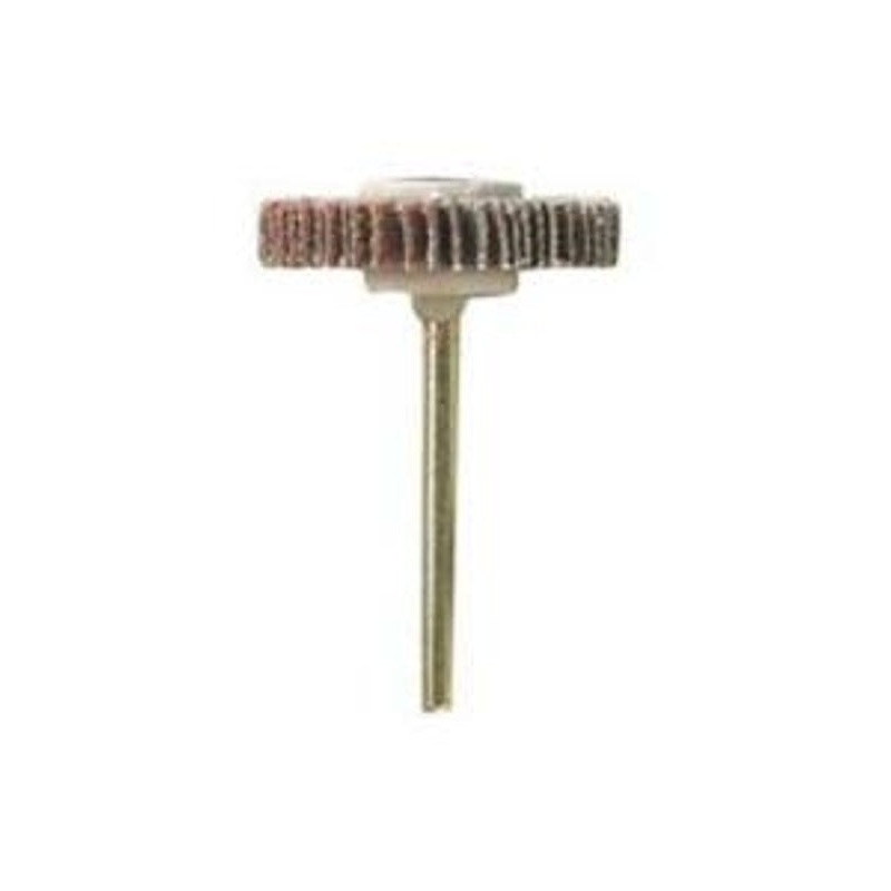 Dremel 502 Flap Wheel, 3/8 in Dia, 1/8 in Arbor, 80 Grit, Medium, Emery Cloth Abrasive
