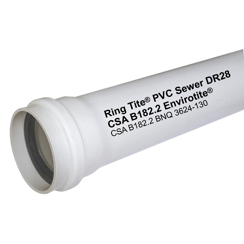 IPEX 42114 Sewer and Drain Pipe, 4 in, 4 m L, White