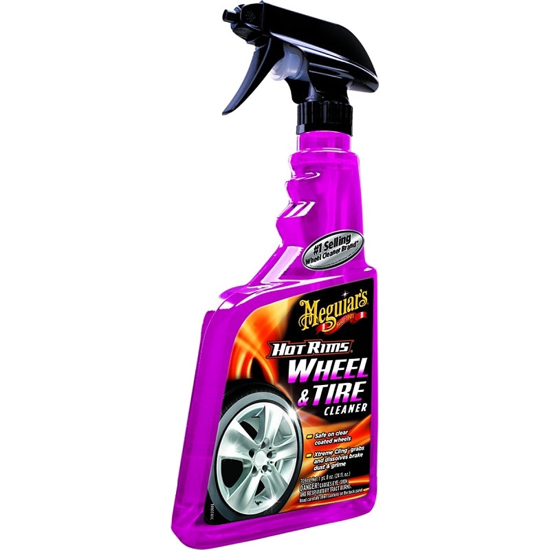 Meguiar’s G9524 Wheel and Tire Cleaner, 24 oz, Spray Dispenser, Liquid, Mild Acidic