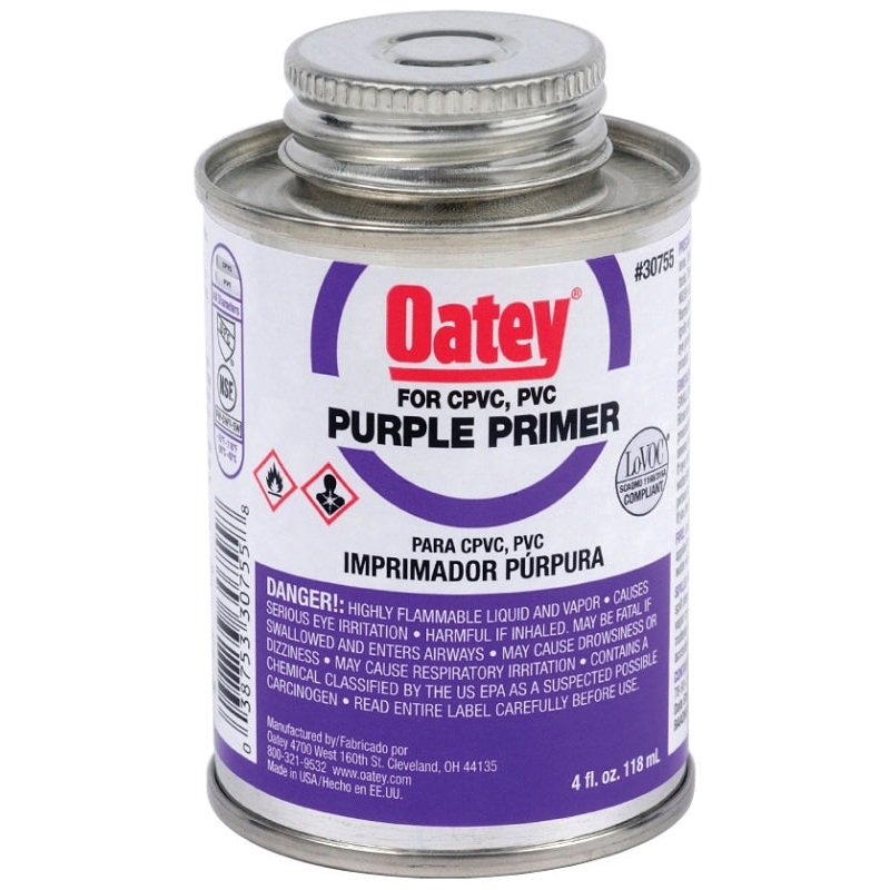 Oatey 30755 Primer, Liquid, Purple, 4 oz Can