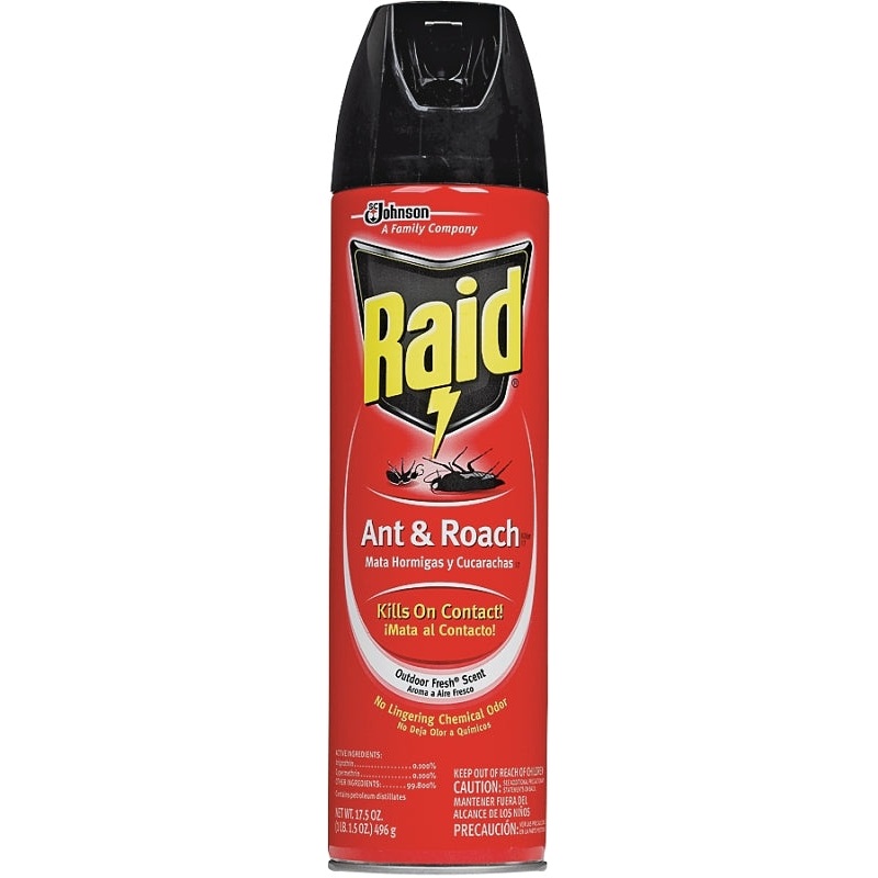 Raid 21613 Ant and Roach Killer, Liquid, Spray Application, 17.5 oz, 12.1% VOC