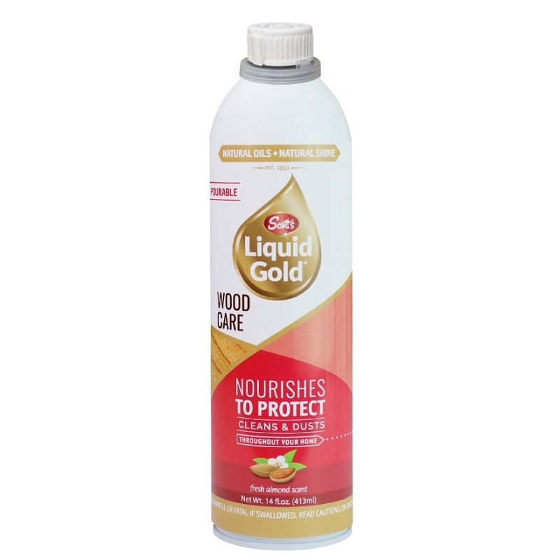 Scott’s Liquid Gold 10018 Wood Cleaner and Preservative, 14 oz, Liquid, Almond, Amber