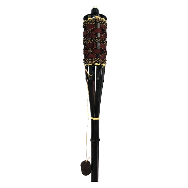 Seasonal Trends Y2567 Konani Bamboo Torch, 3.54 in H, Bamboo, Fiberglass, and Metal, Black, Brown, Mahogany Finish, Pack of 24