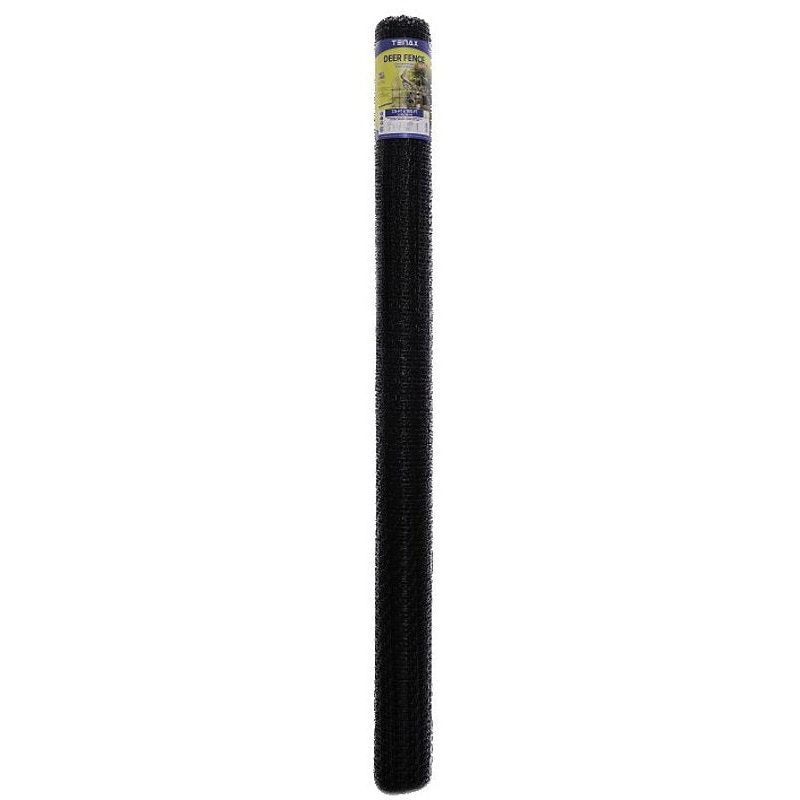 Tenax 001096 Deer Fence, 100 ft L, 7-1/2 ft H, 1-7/9 x 1-32/33 in Mesh, Polypropylene, Black