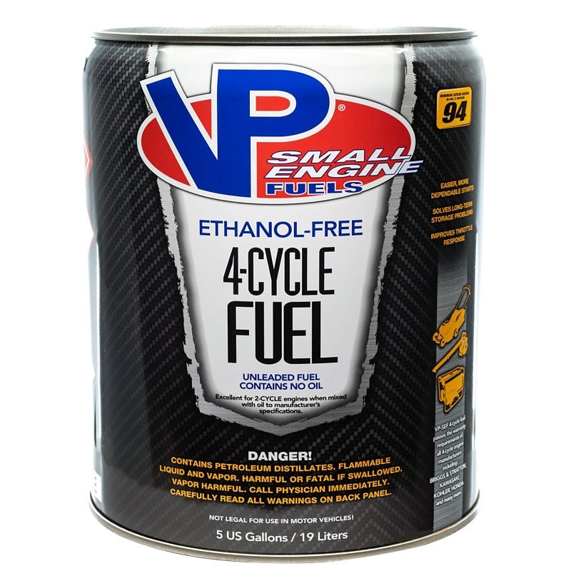 VP Racing 6202 4-Cycle Small Engine Fuel, Aromatic Hydrocarbon, Colorless, 5 gal Pail