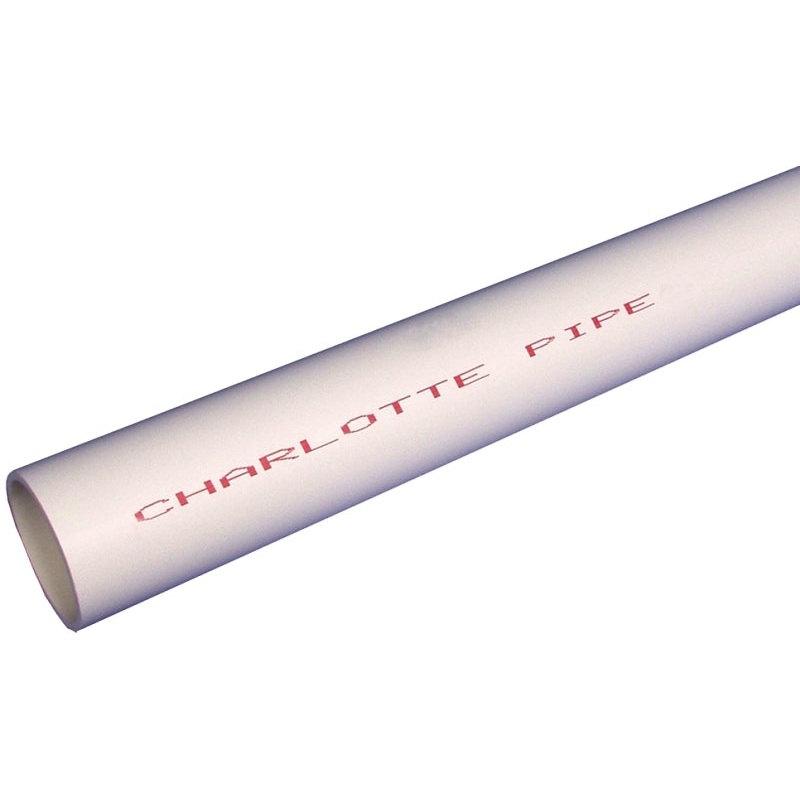 Charlotte Pipe PVC 04005 0600 Pipe, 1/2 in, 10 ft L, SCH 40 Schedule, PVC, White