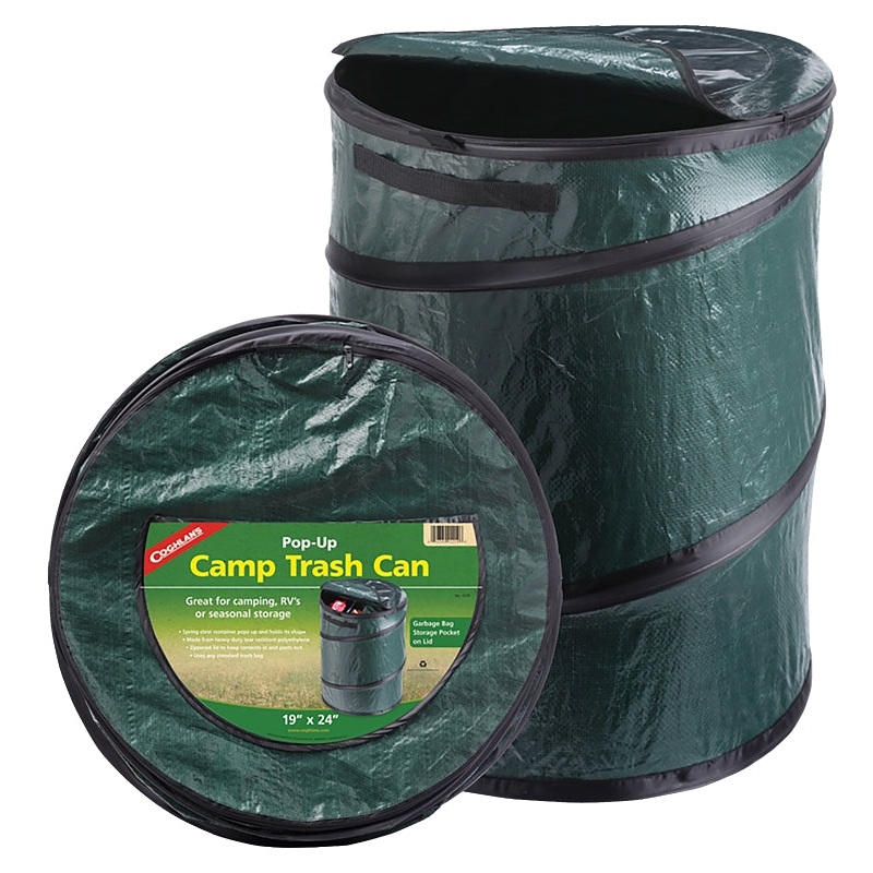 Coghlan’s 1219 Trash Can, 33 gal, Polyethylene, Green