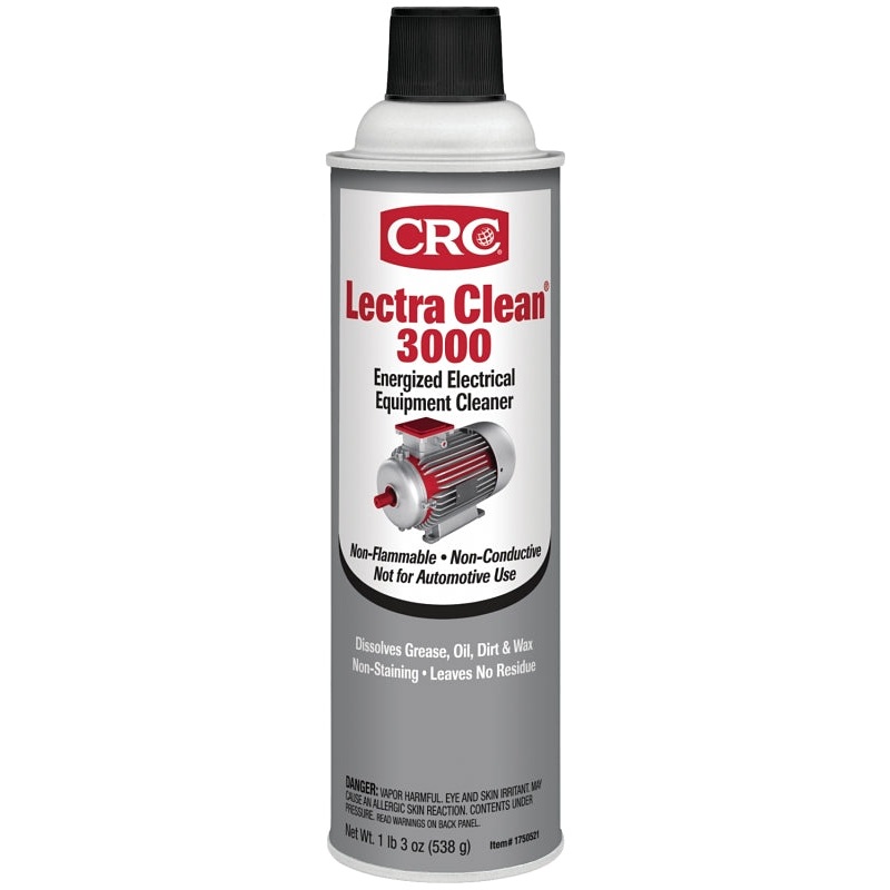 CRC Lectra-Clean 3000 1750520 Electric Parts Cleaner, Liquid, 20 oz Can, Colorless