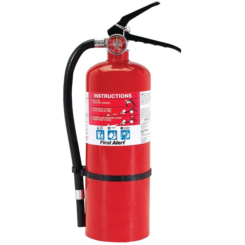 First Alert PRO5 Fire Extinguisher, 5 lb, Monoammonium Phosphate, 3-A:40-B:C Class, Wall, Pack of 2