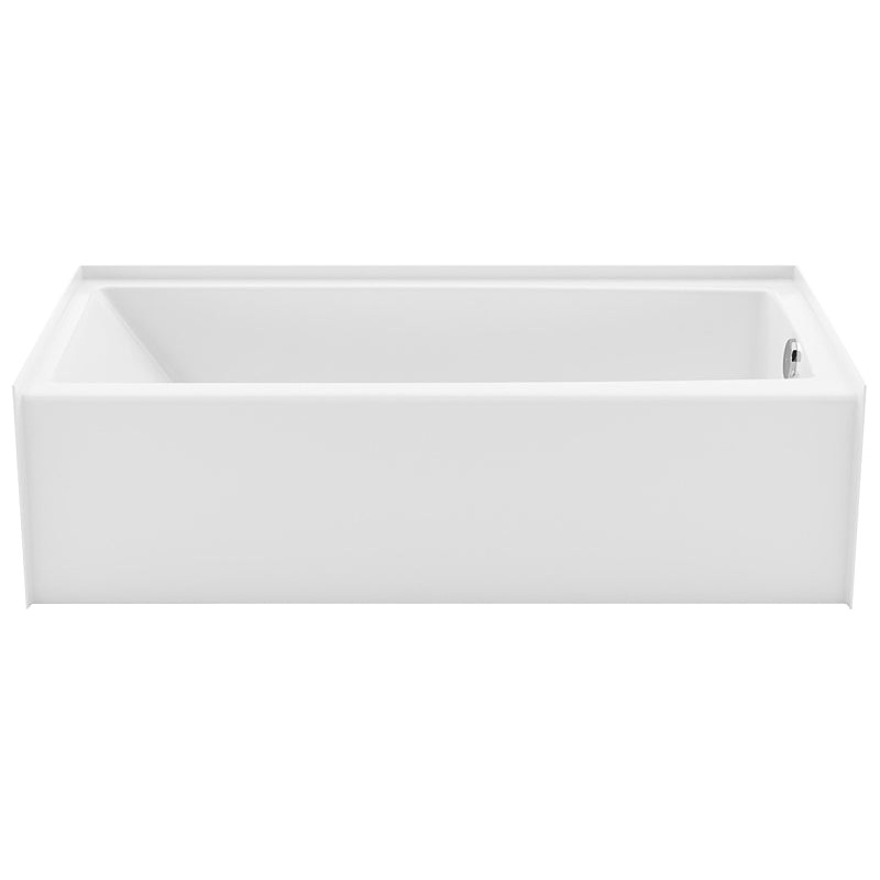 Maax Jaxi 6030 106882-R-000-002 Series Bathtub, Right Hand Drain Location, 49 gal Capacity, 60 in L, 31-1/2 in W, White
