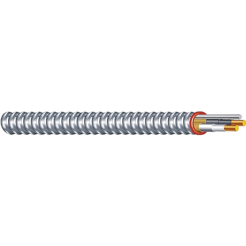 Southwire Duraclad 55274922 Armored Cable, 12 AWG Cable, 2-Conductor, 50 ft L, Copper Conductor, THHN/THWN Insulation