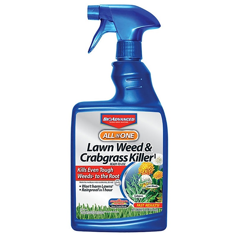 BioAdvanced 704125A Weed and Crabgrass Killer, Liquid, Black/Brown, 24 oz Bottle