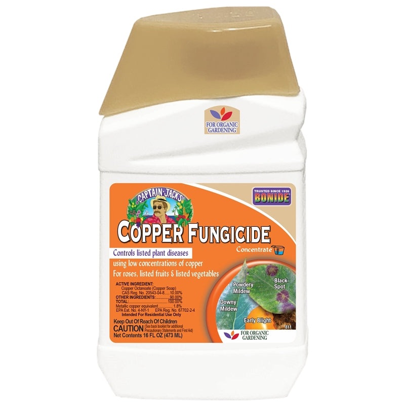 Bonide Captain Jack’s 811 Copper Fungicide, Liquid, Acidic, Blue, 1 pt