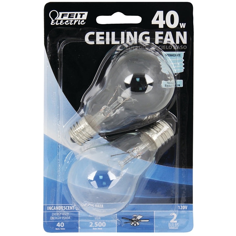 Feit Electric BP40A15N/CL/CF Incandescent Lamp, 40 W, A15 Lamp, Intermediate E17 Lamp Base, 2700 K Color Temp