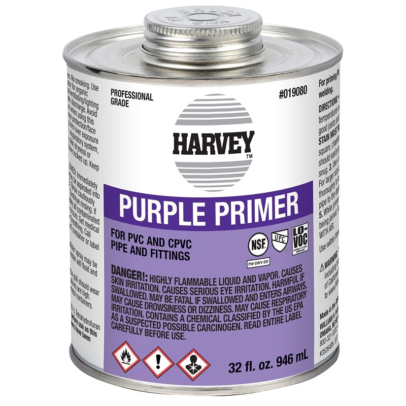 Harvey 019080-12 All-Purpose Professional-Grade Primer, Liquid, Purple, 32 oz Can
