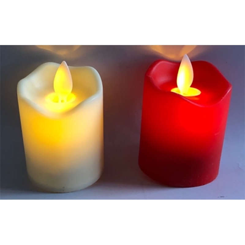 Hometown Holidays 25317 Votive Candle, Red/Ivory, LR44 Battery, Warm White, Pack of 12